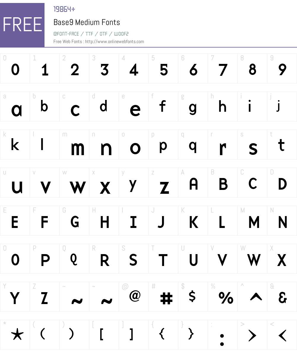 Base9 Font Screenshots