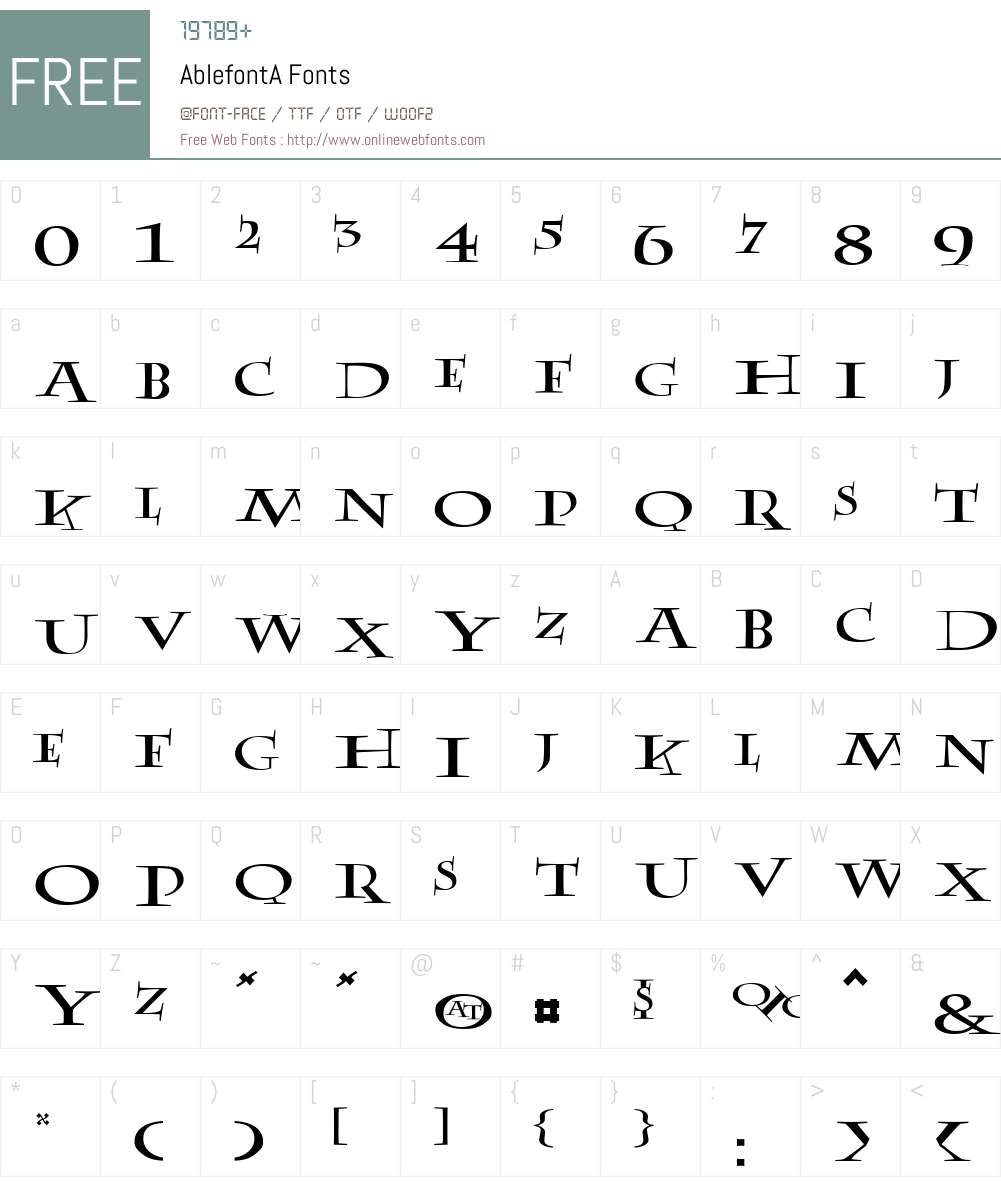 Ablefont Font Screenshots