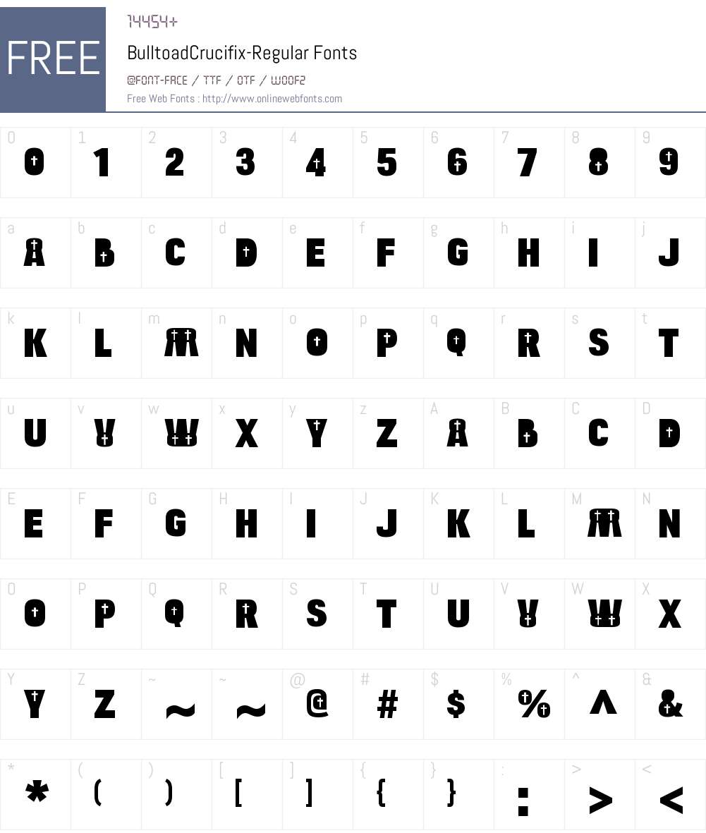 Bulltoad Crucifix Font Screenshots