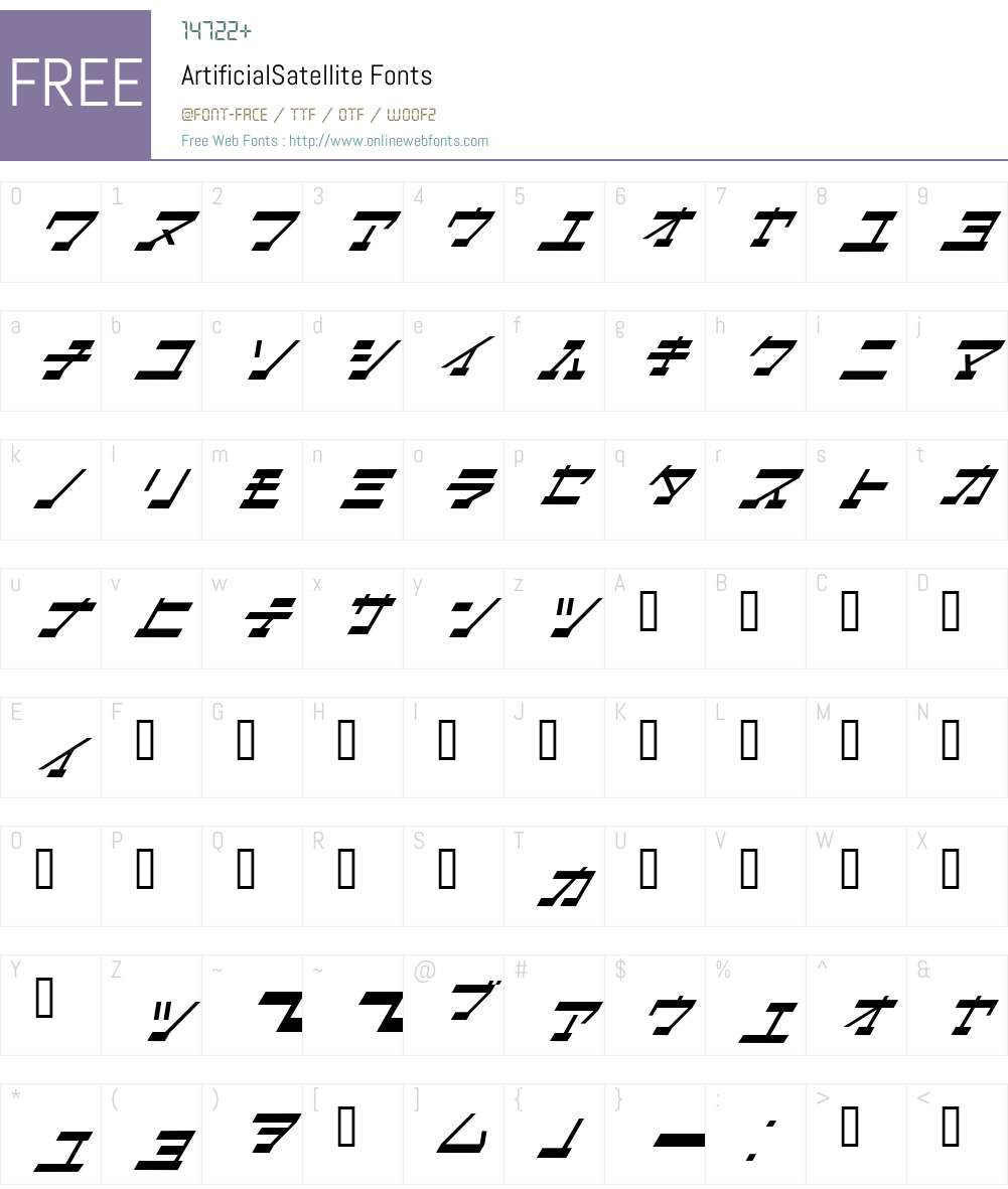 ArtificialSatellite Font Screenshots