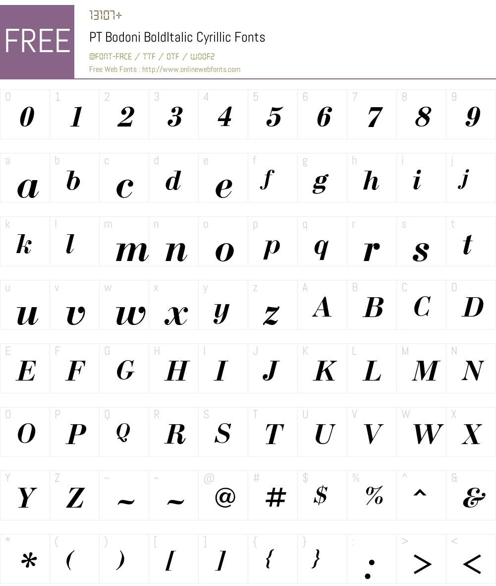 BodoniC Font Screenshots