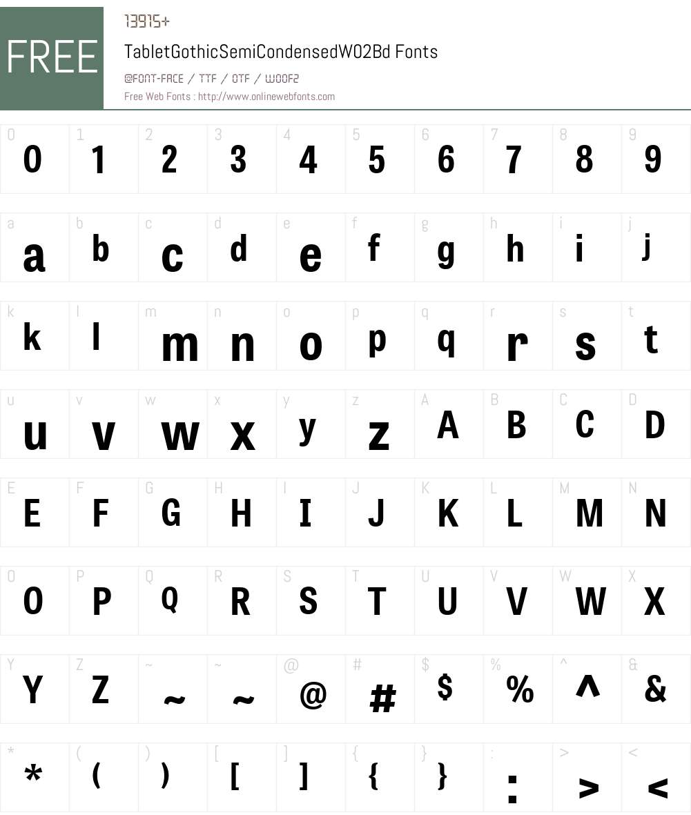 Tablet Gothic Font Screenshots