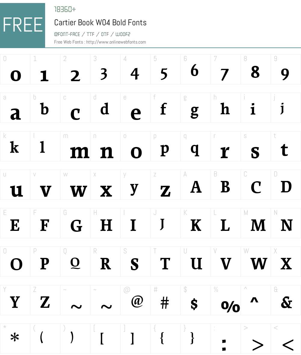 Cartier Book Font Screenshots