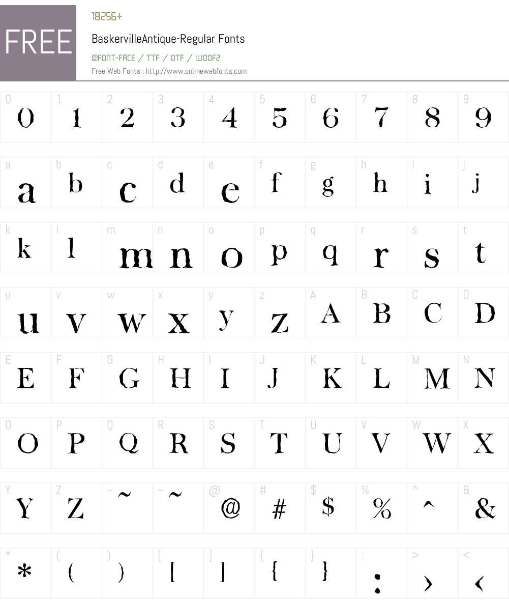 BaskervilleAntique Font Screenshots