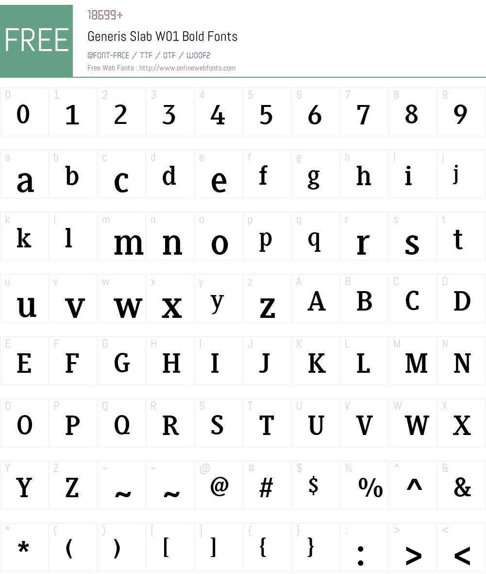 GenerisSlabW01-Bold Font Screenshots