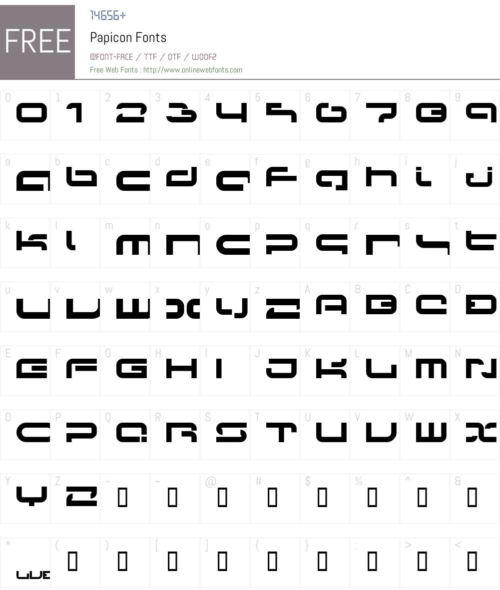 Papicon Font Screenshots