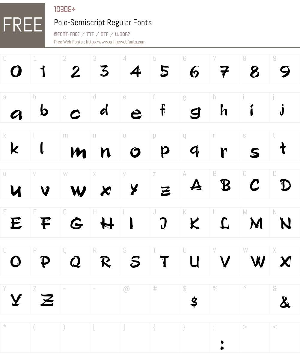 Polo-Semiscript Font Screenshots