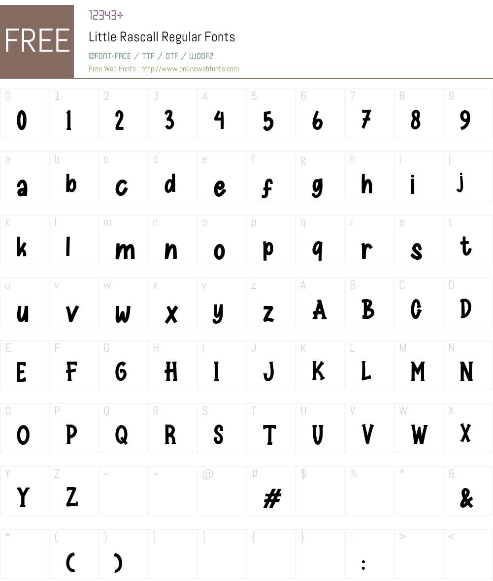 Little Rascall 1.000 Fonts Free Download - OnlineWebFonts.COM