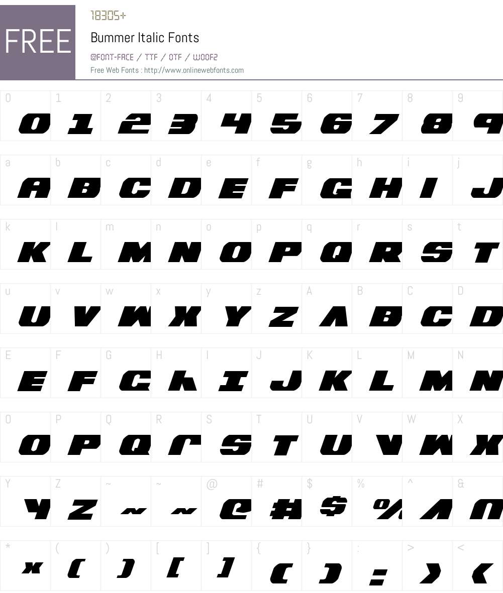 Bummer Italic Font Screenshots