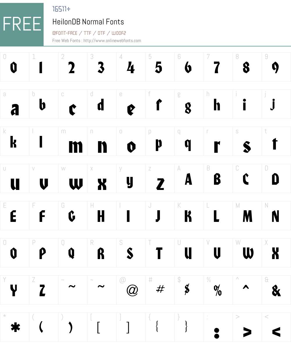 HeilonDB Font Screenshots