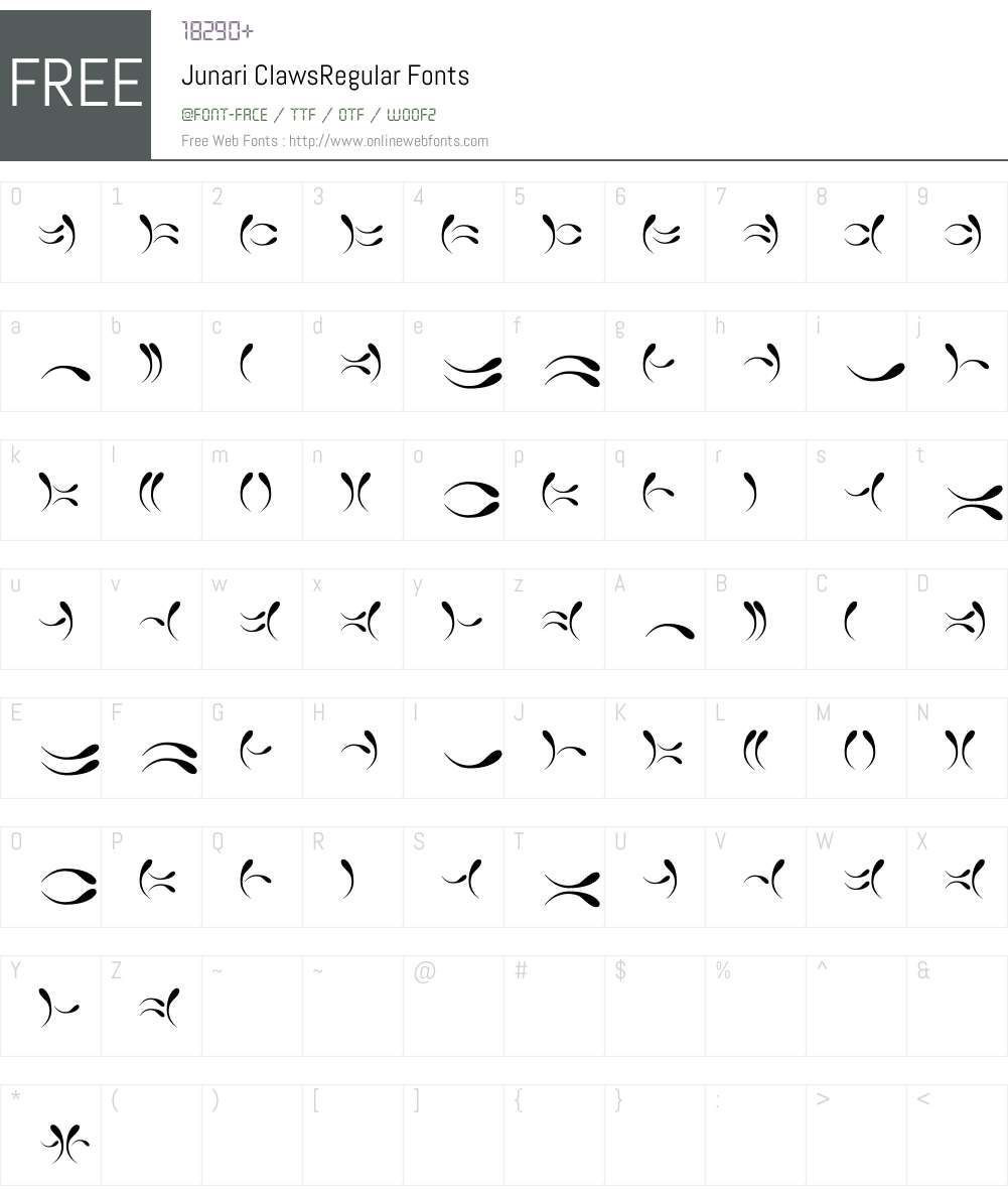 Junari Claws Font Screenshots