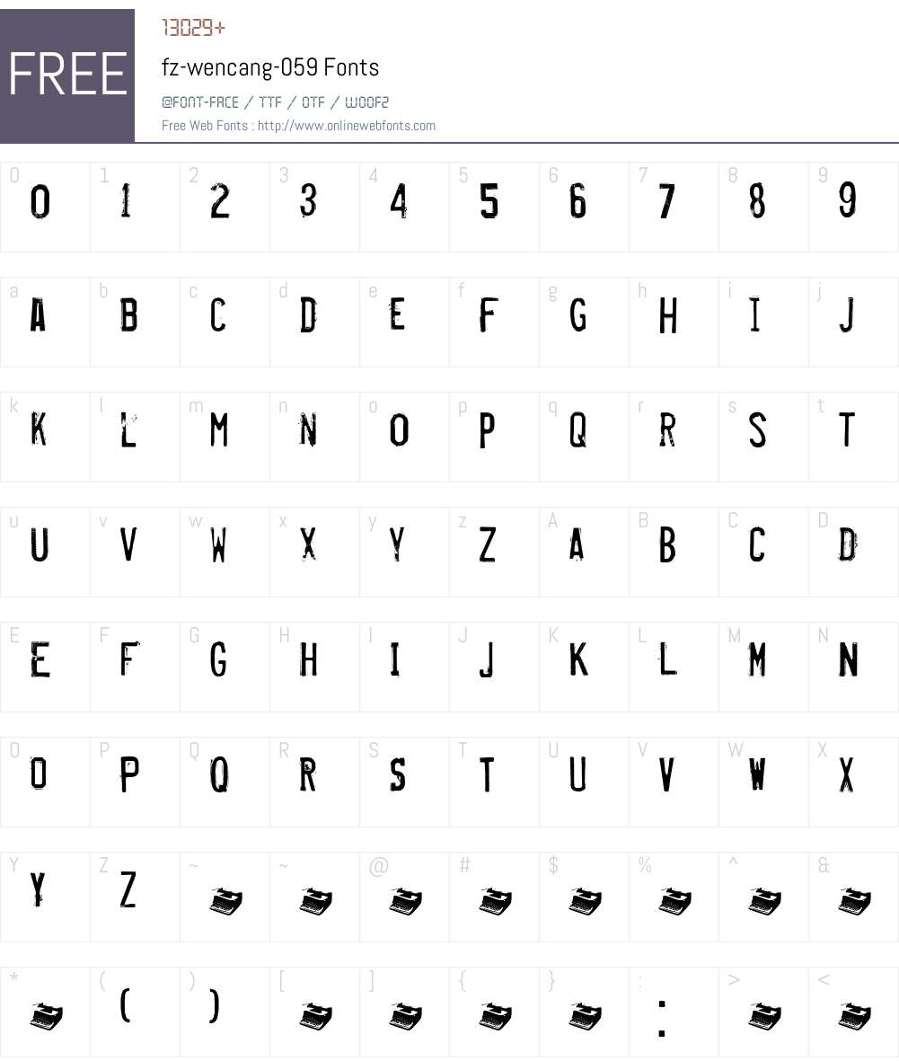 fz-wencang-059 Font Screenshots