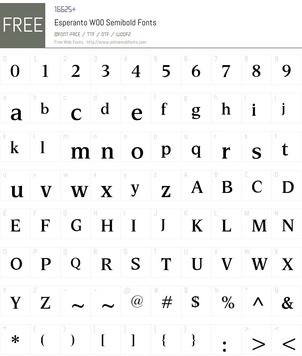 EsperantoW00-Semibold Font Screenshots