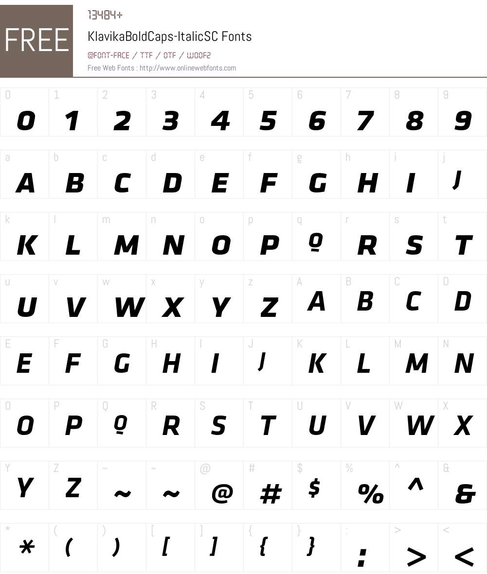 Klavika Bold Caps Font Screenshots