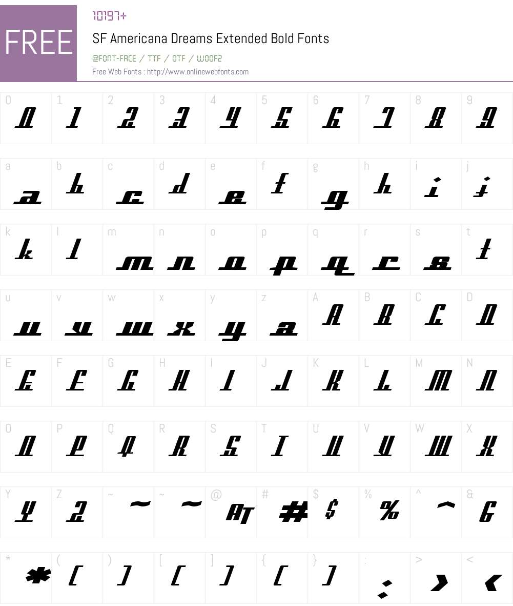 SF Americana Dreams Extended Font Screenshots