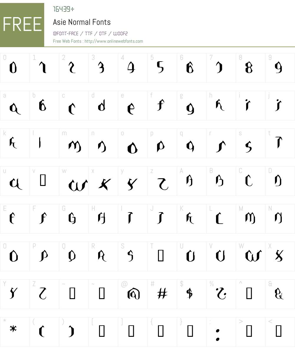 Asie Font Screenshots