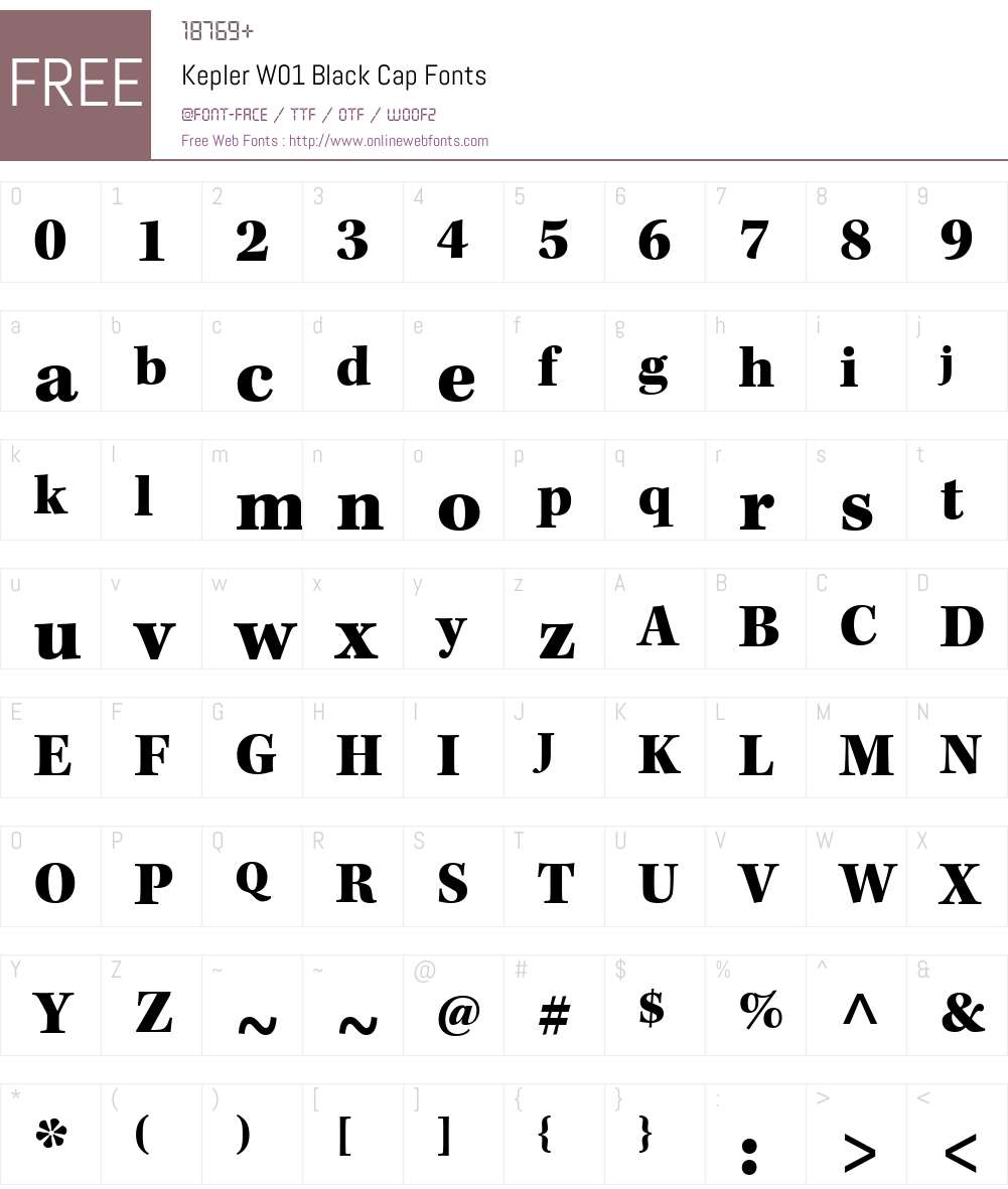 KeplerW01-BlackCap Font Screenshots