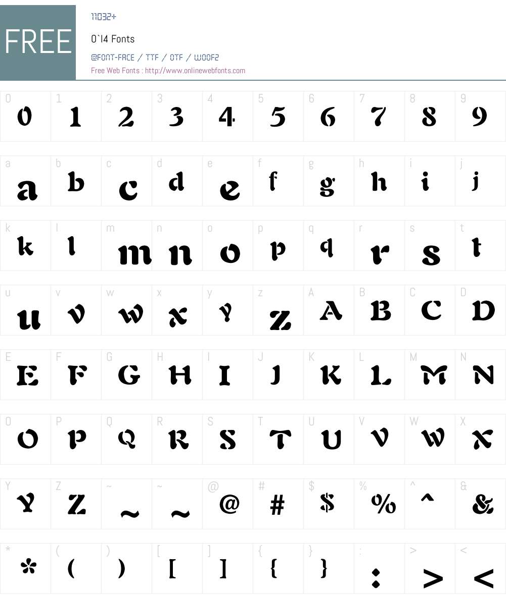 O`l4 Font Screenshots