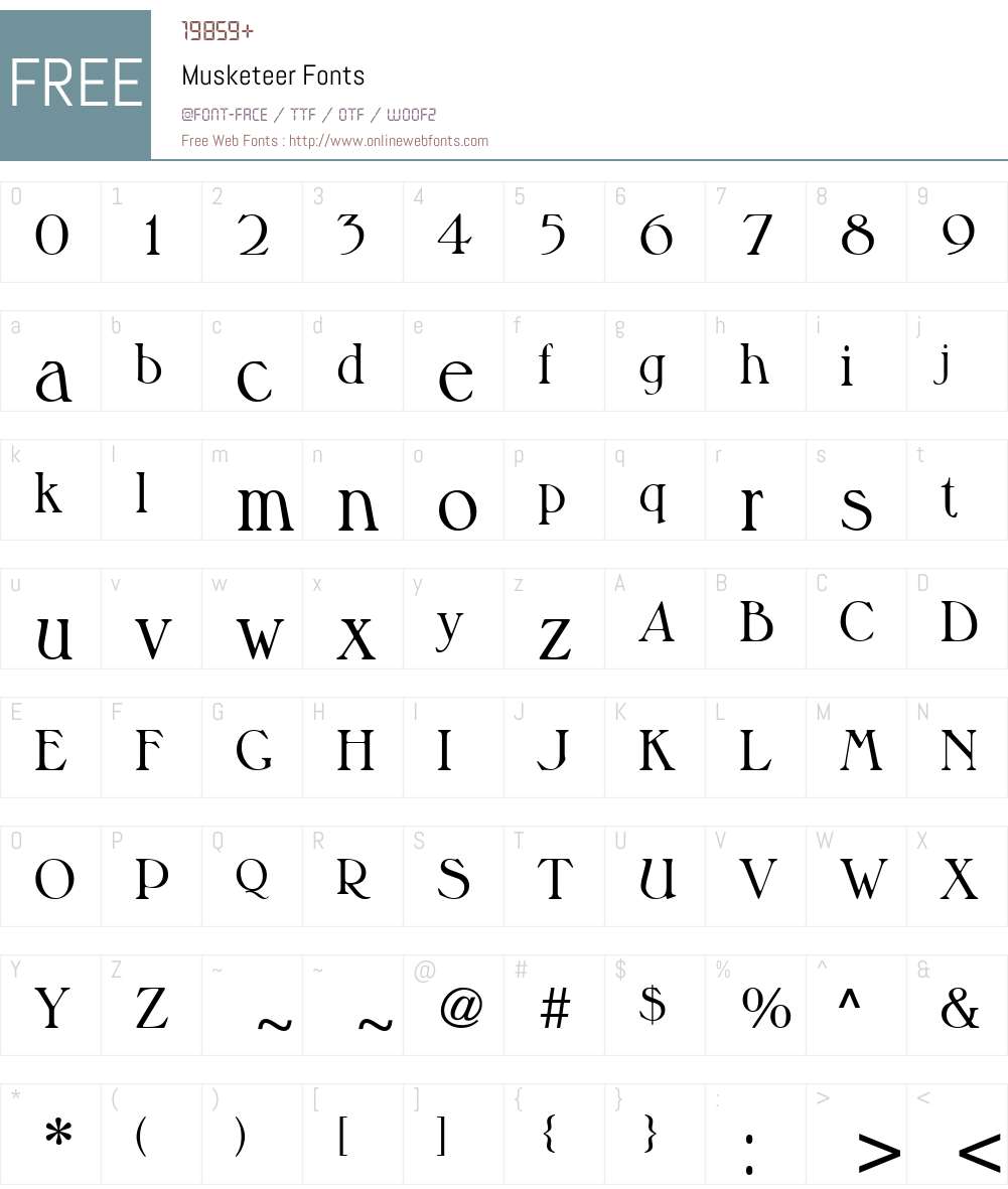 Musketeer Font Screenshots