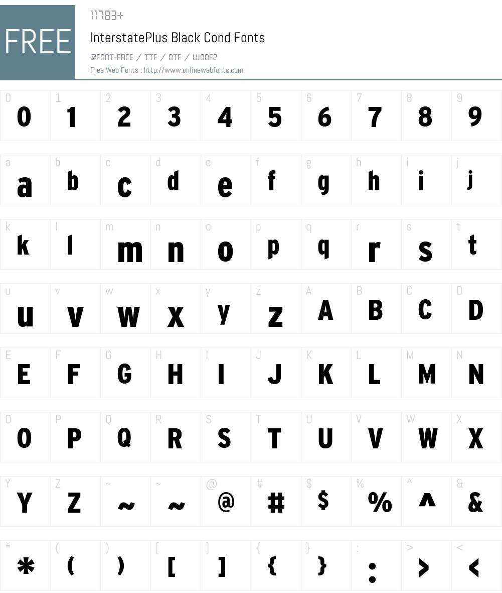 InterstatePlus Font Screenshots