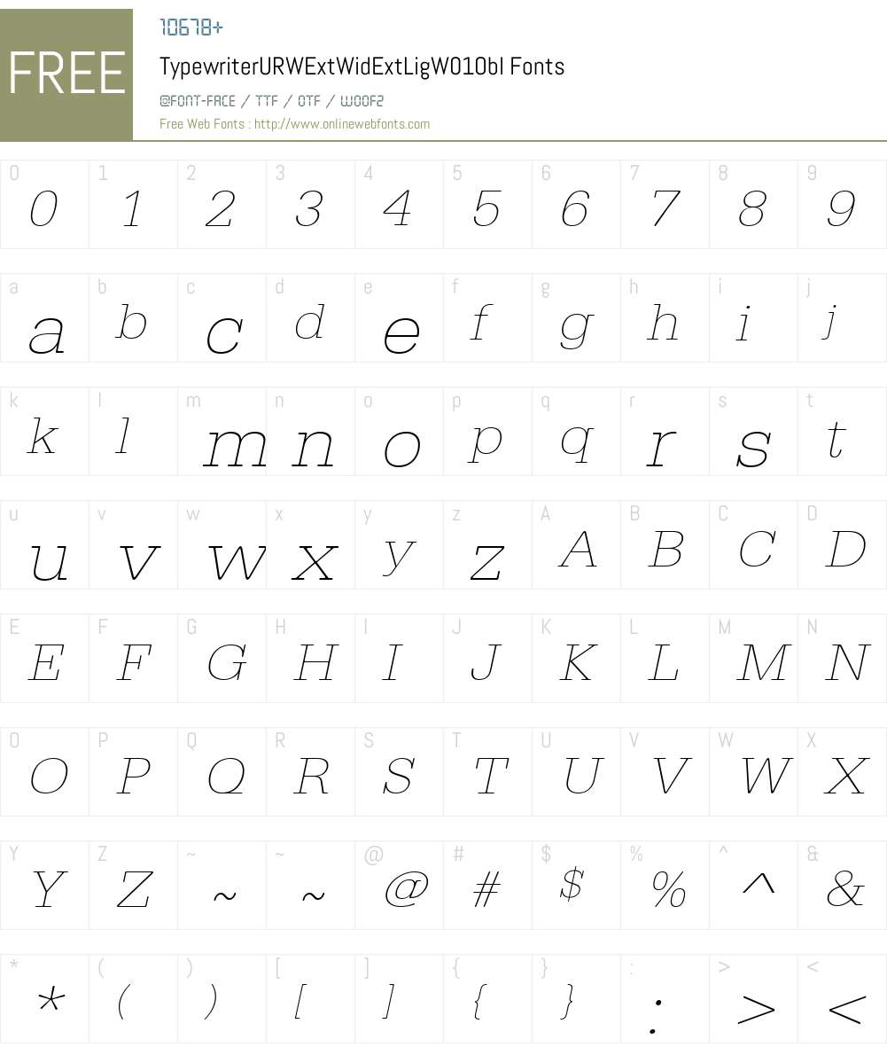 Typewriter Font Screenshots
