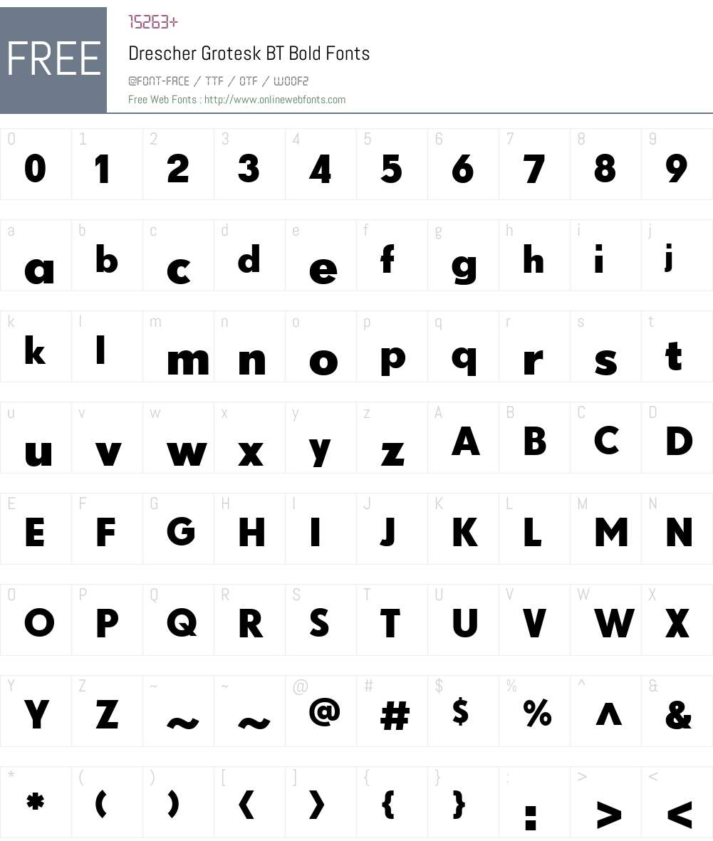 Drescher Grotesk BT Bold Font Screenshots
