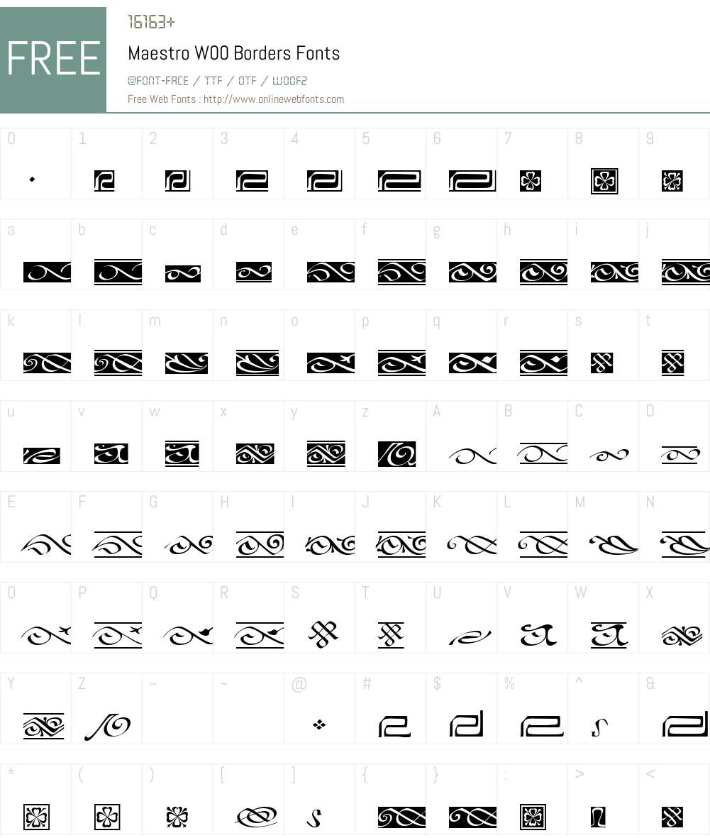 MaestroW00-Borders Font Screenshots