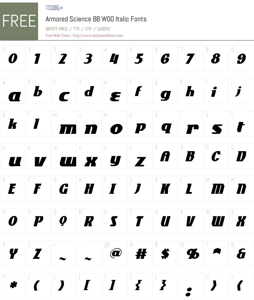 Armored Science BB Font Screenshots