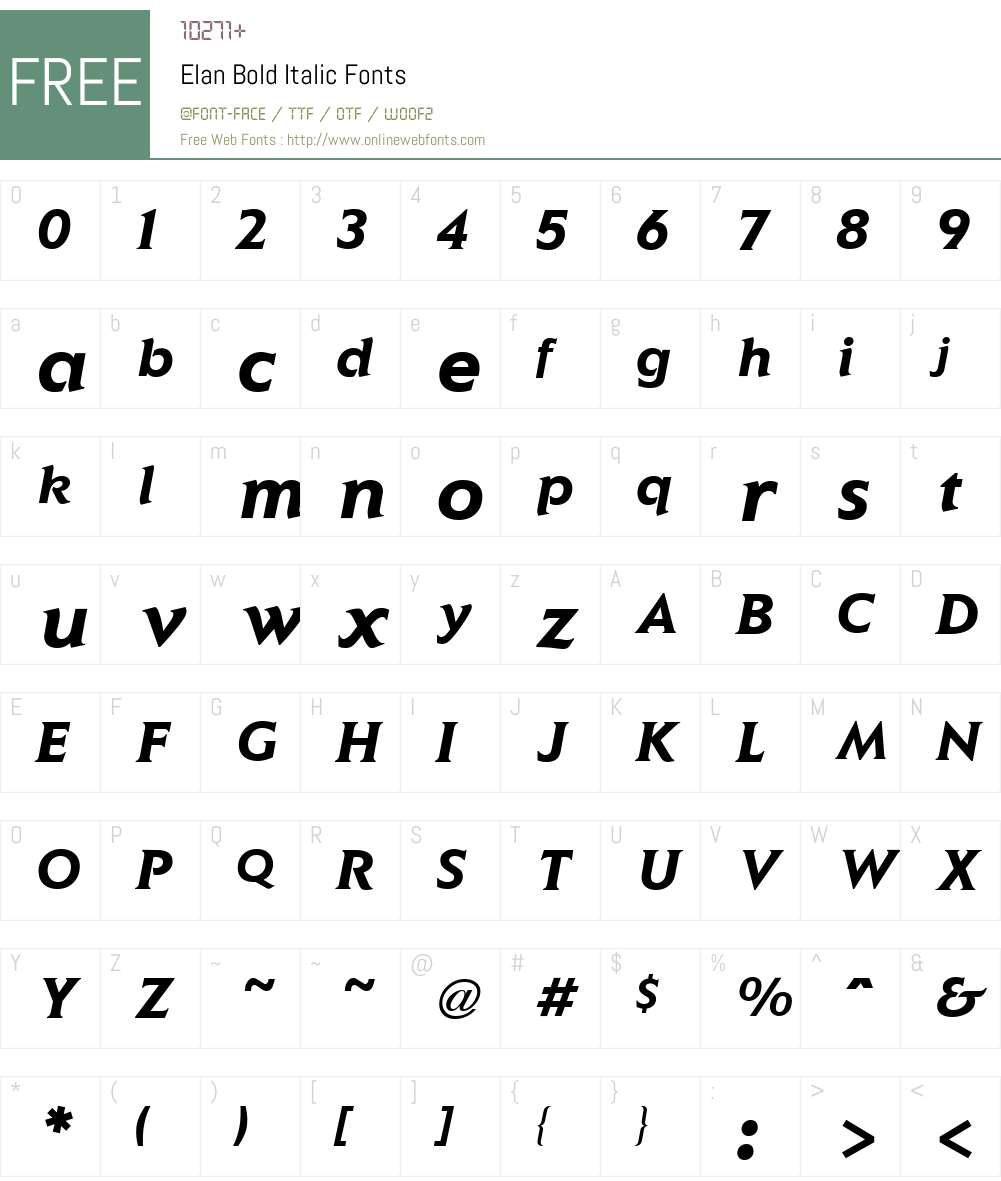 Elan Font Screenshots