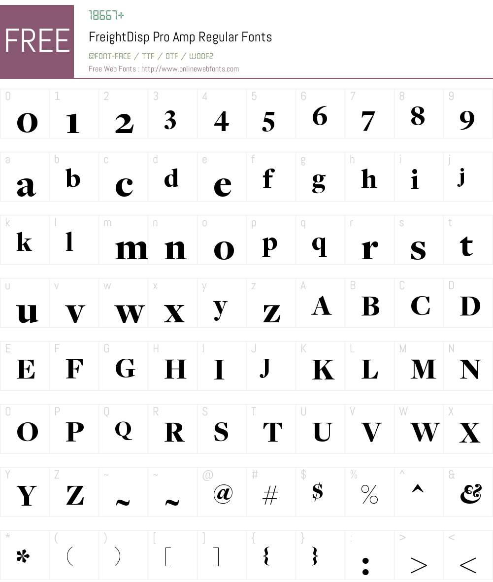 FreightDisp Pro Amp Font Screenshots