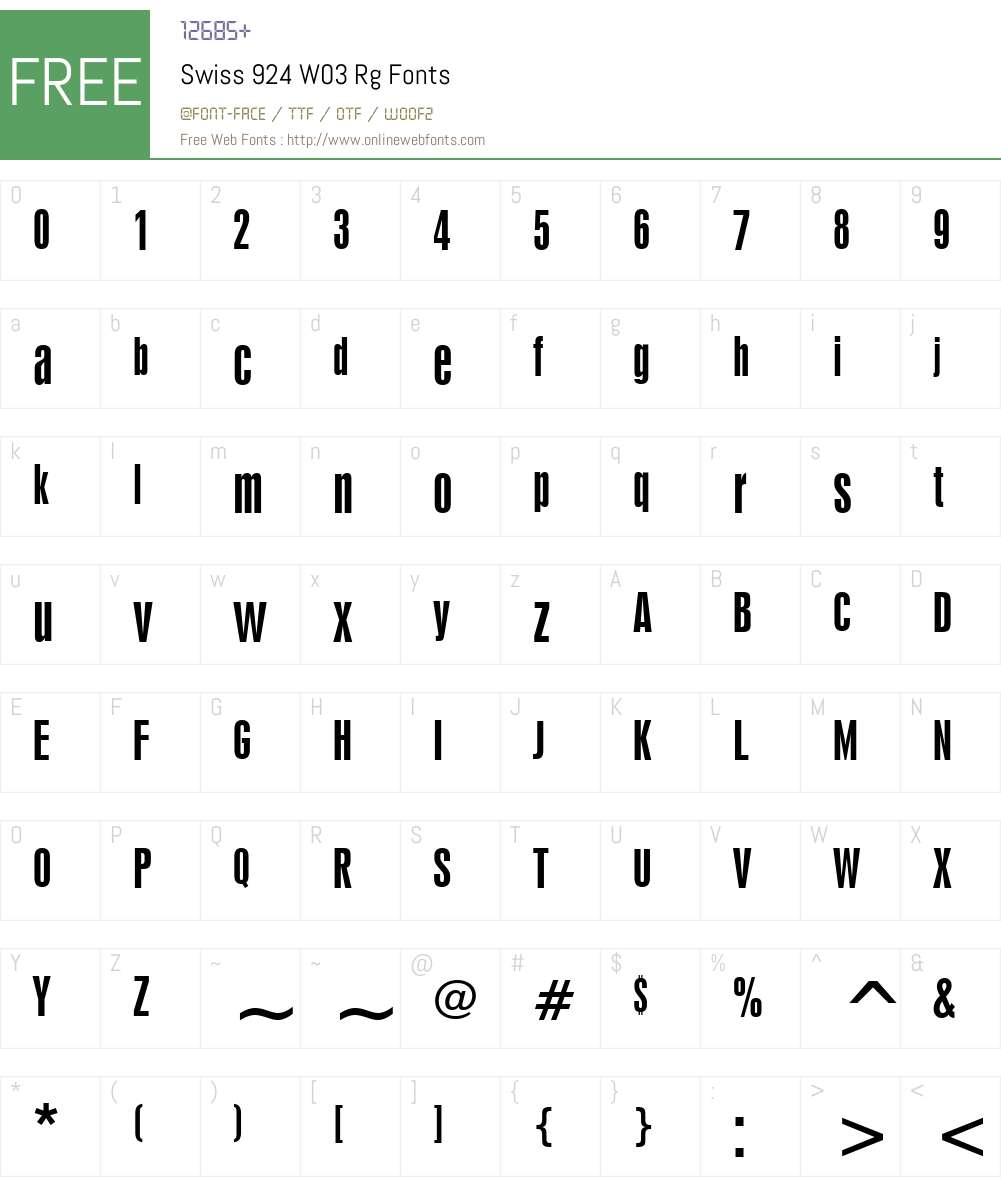 Swiss 924 Font Screenshots