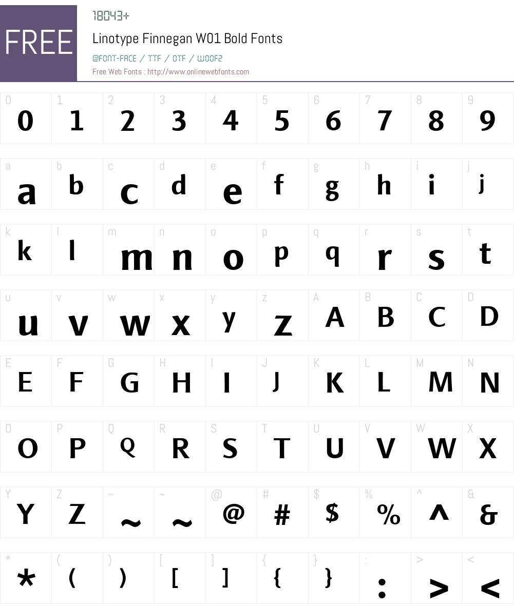 LinotypeFinneganW01-Bold Font Screenshots