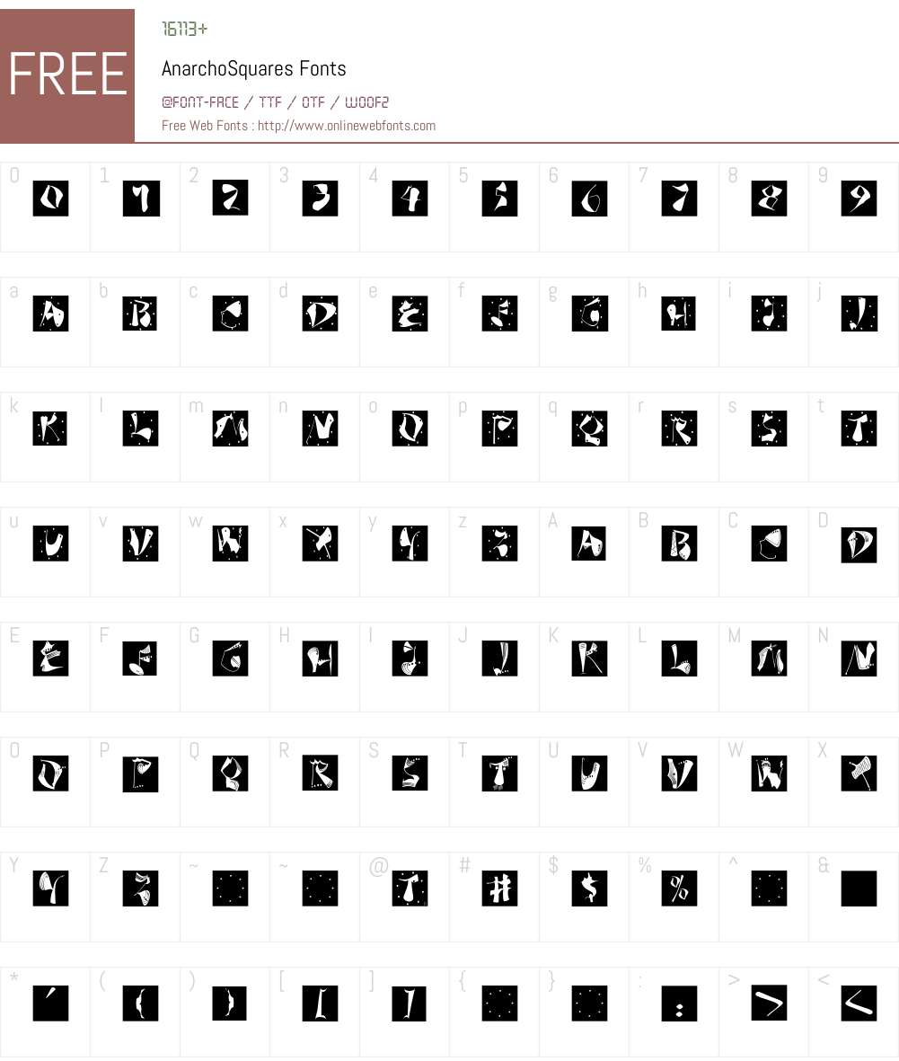 AnarchoSquares Font Screenshots