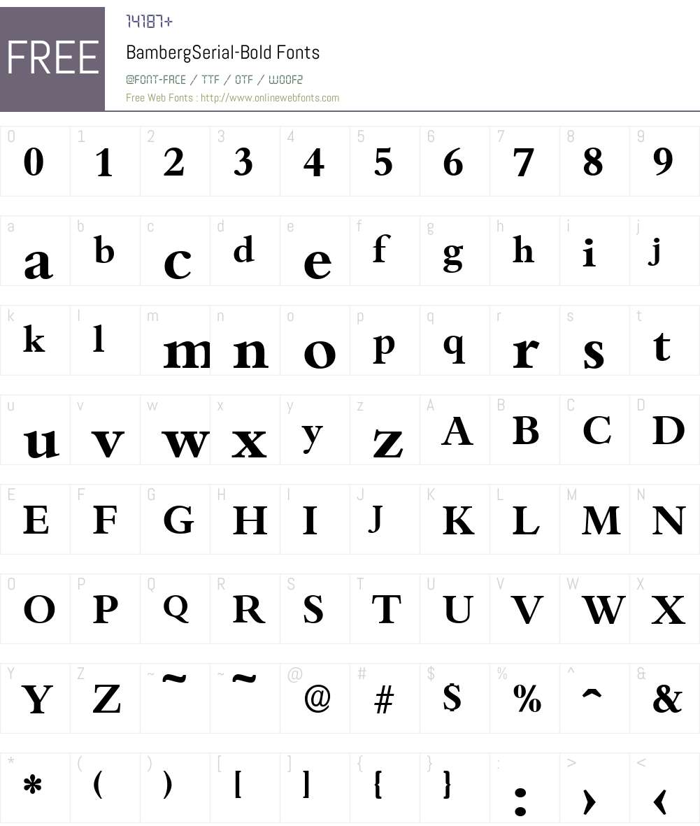 BambergSerial Font Screenshots