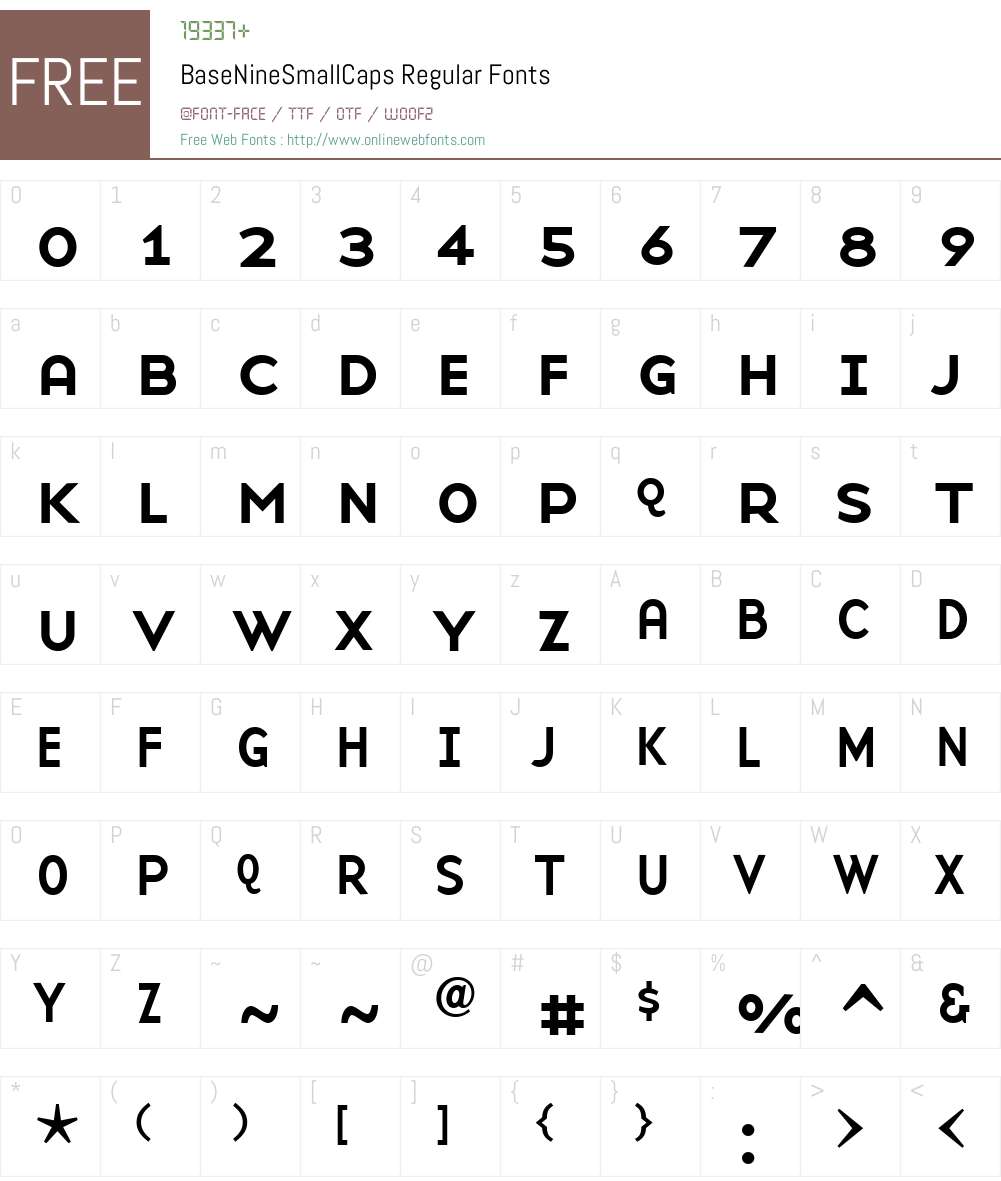 BaseNineSmallCaps Font Screenshots