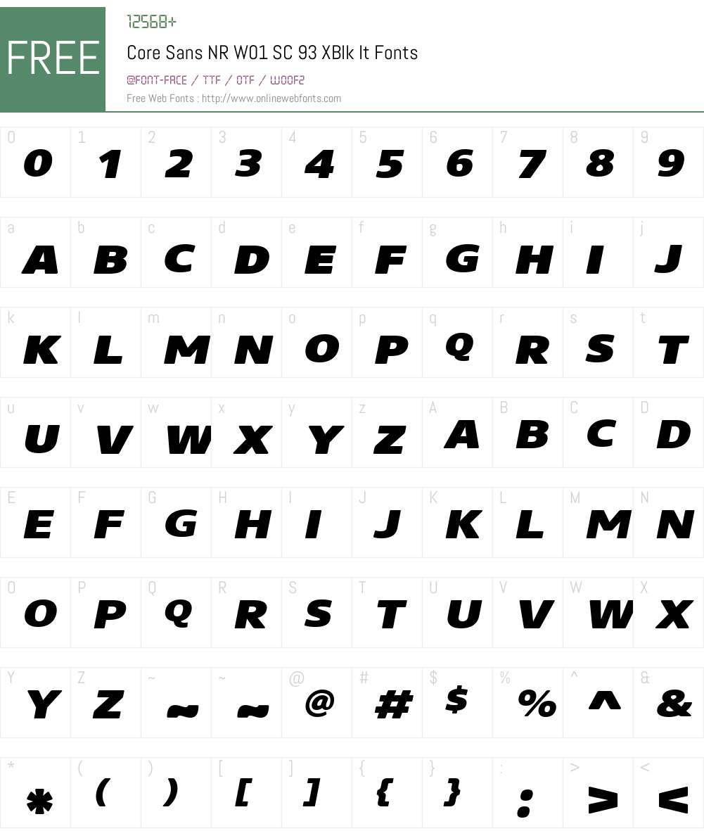 CoreSansNRW01-SC93XBlkIt Font Screenshots
