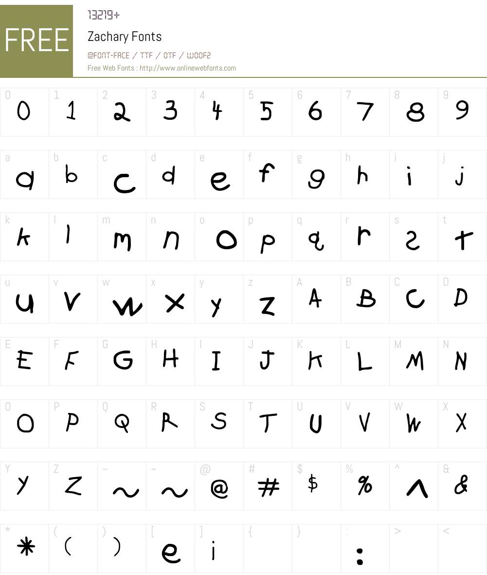Zachary Font Screenshots