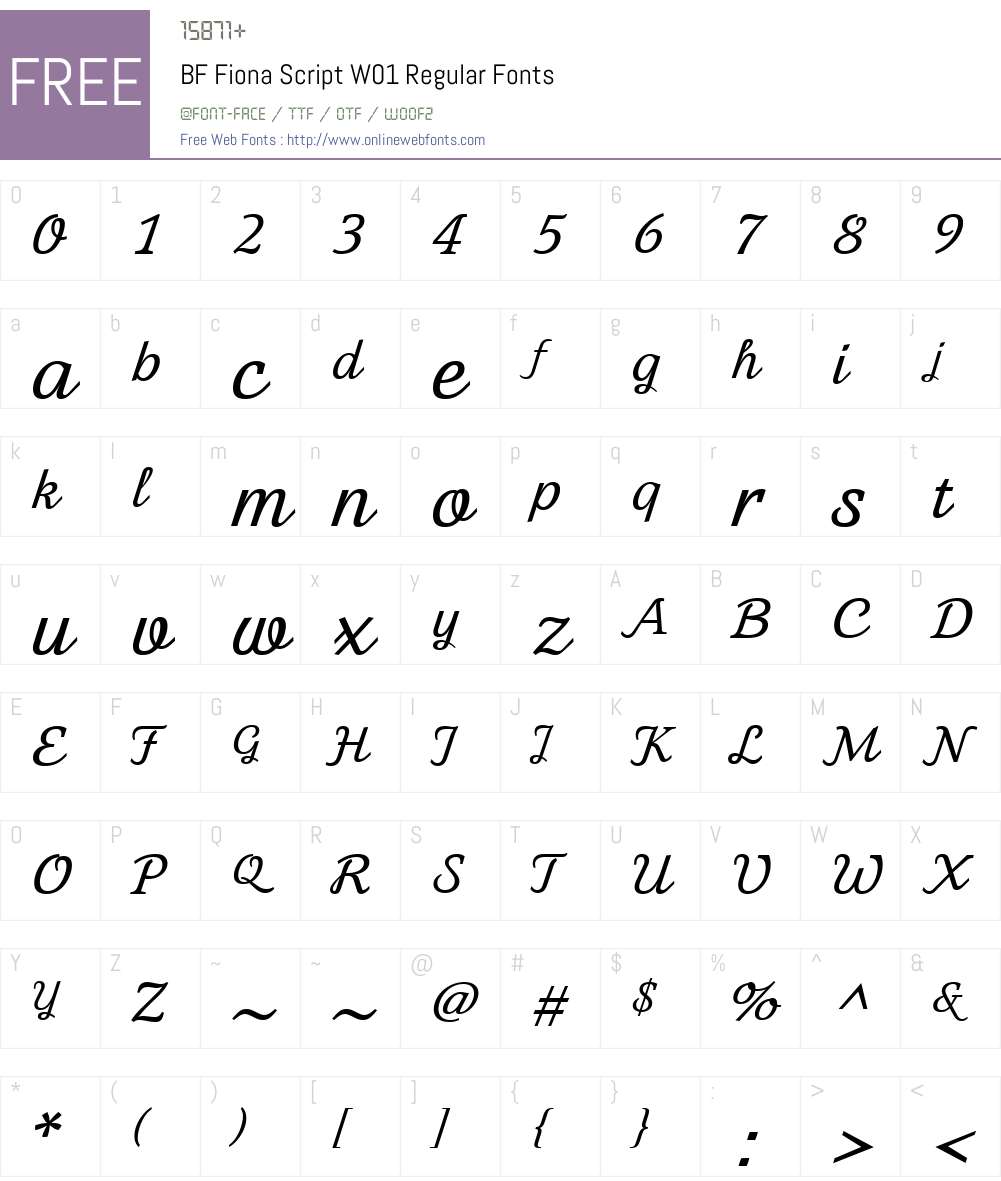 BFFionaScriptW01-Regular Font Screenshots