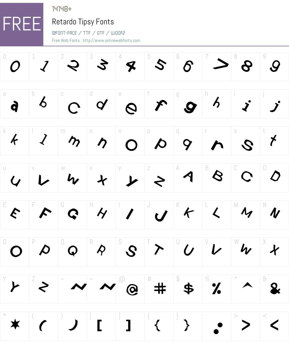 Retardo Tipsy Font Screenshots