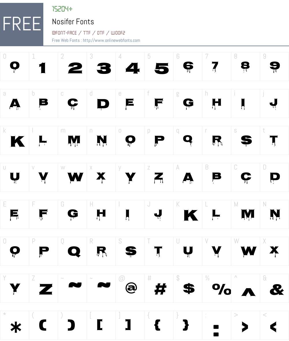 Nosifer Font Screenshots