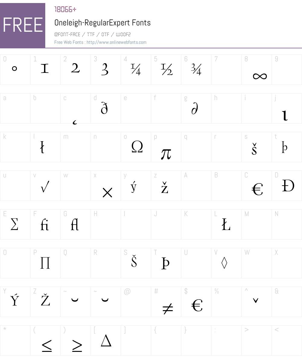Oneleigh Font Screenshots