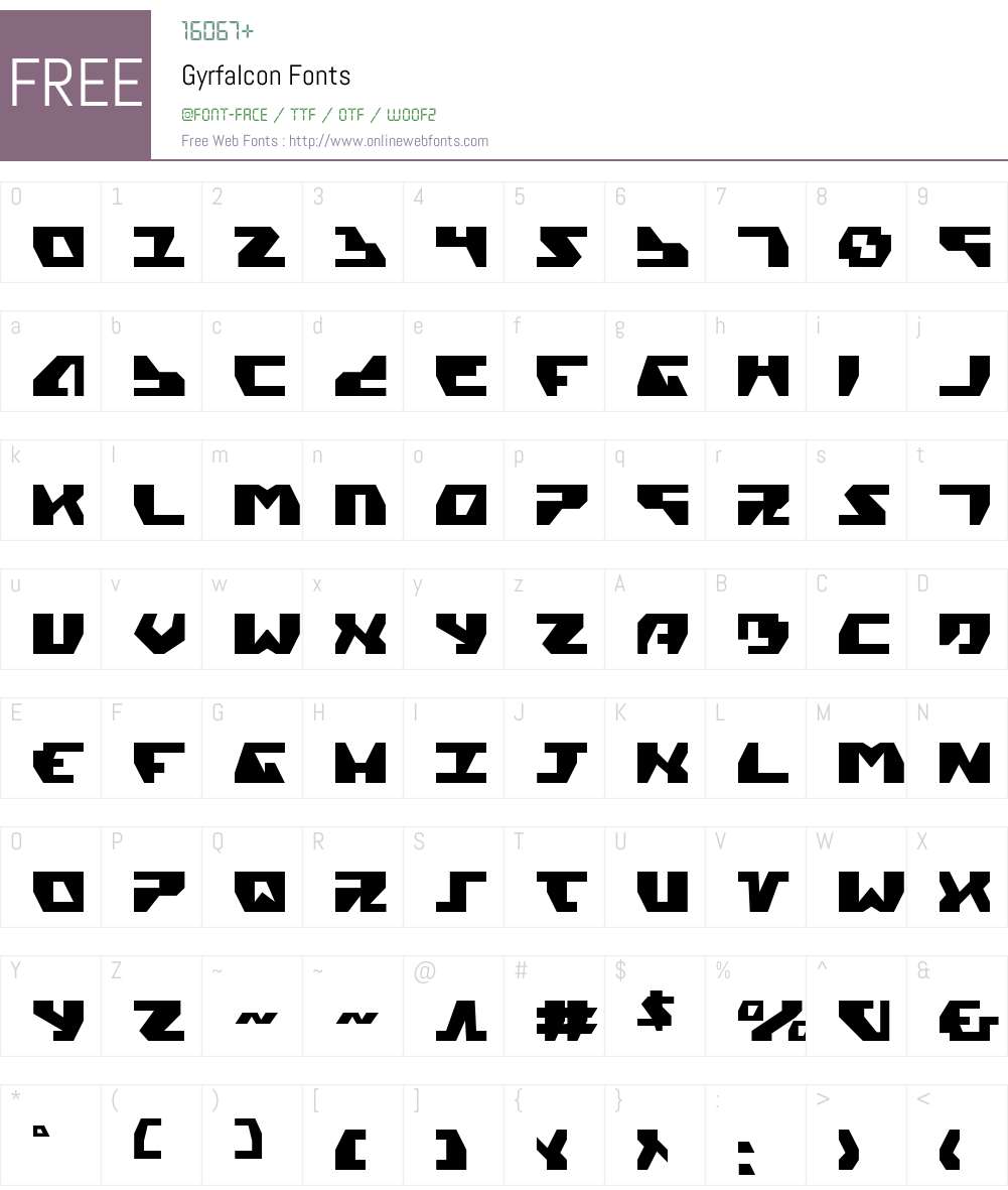 Gyrfalcon Font Screenshots