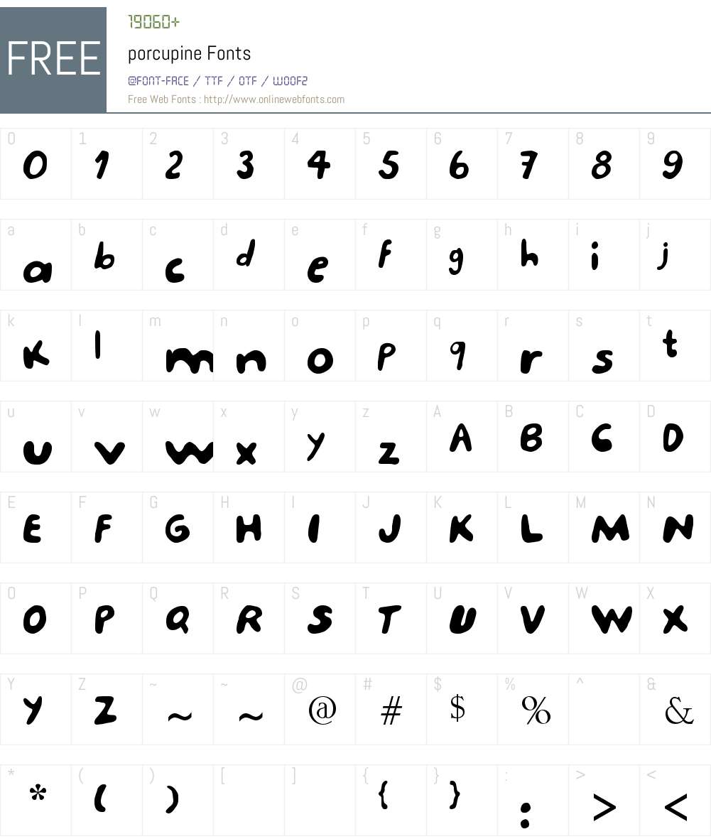 porcupine Font Screenshots