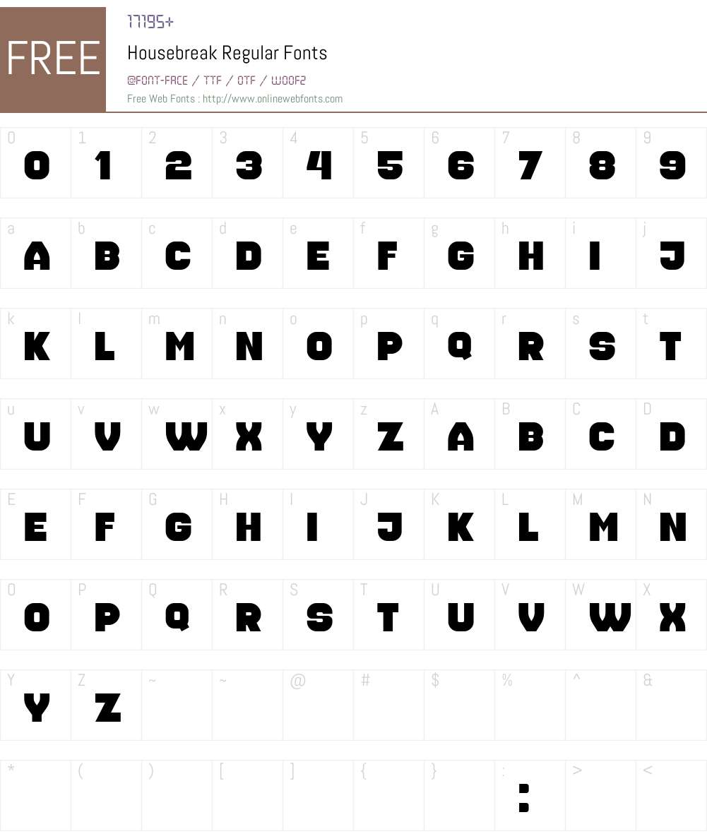 Housebreak Font Screenshots