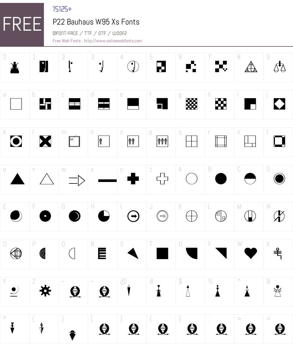 P22BauhausW95-Xs Font Screenshots