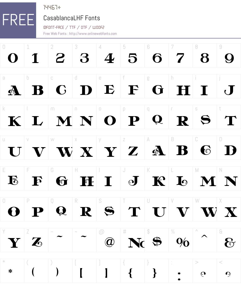 CasablancaLHF Font Screenshots