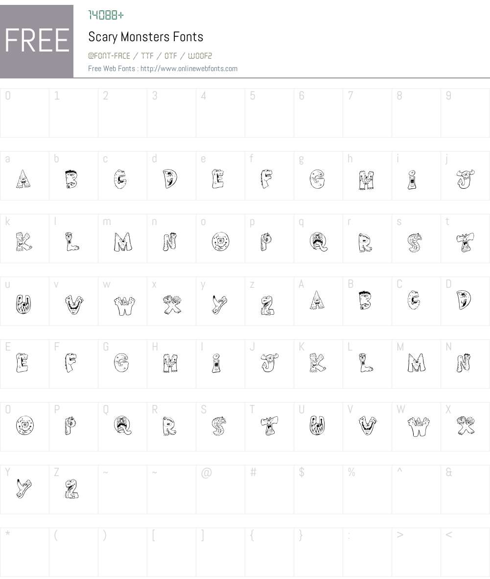 Scary Monsters Font Screenshots