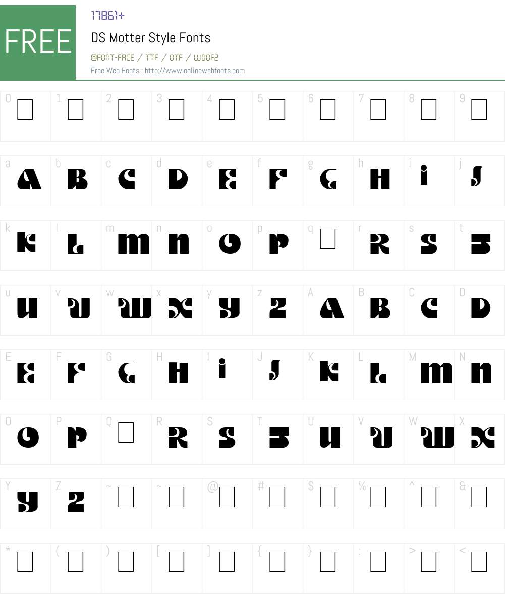 DS Motter Style Font Screenshots