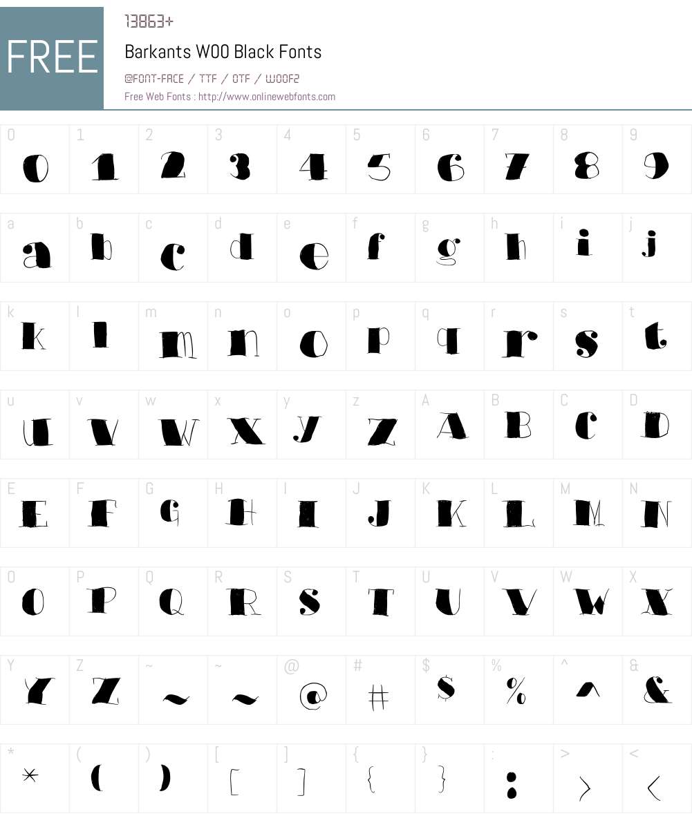 BarkantsW00-Black Font Screenshots