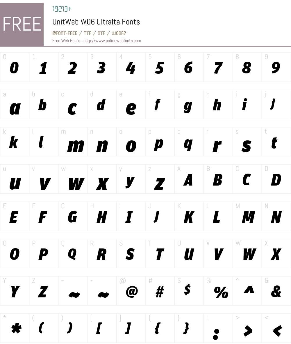 FF Unit Font Screenshots
